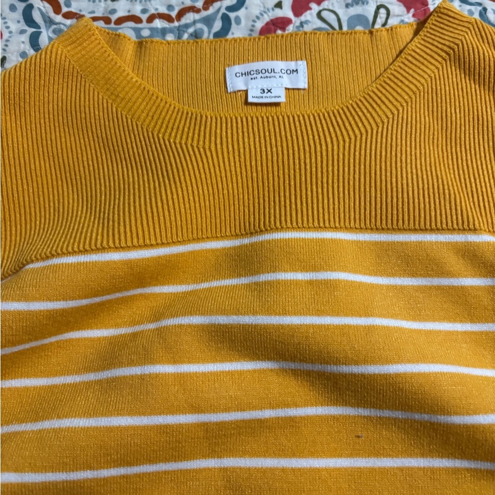 Yellow Striped Women's Top